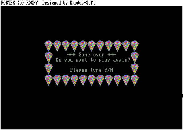 Rocky (Amiga) screenshot: Game over.