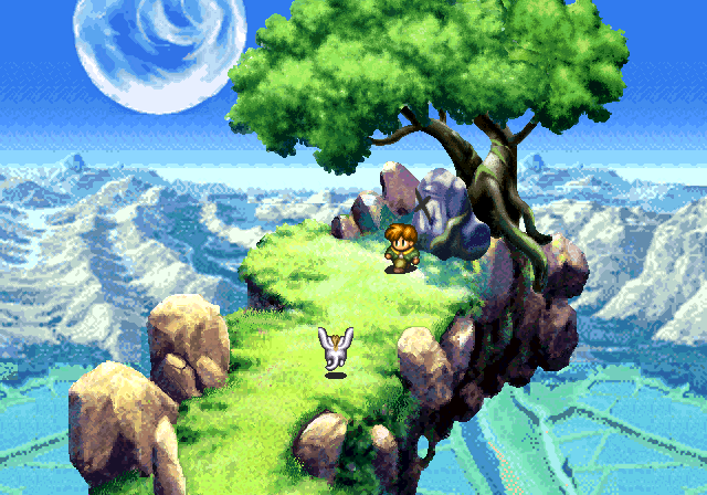 Lunar: Silver Star Story - Complete (Windows) screenshot: Nall comes to fetch Alex.