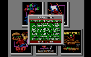 Future Classics Collection (Amiga) screenshot: Main menu.