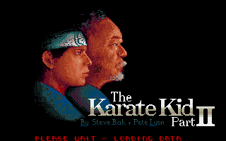 The Karate Kid: Part II - The Computer Game (Amiga) screenshot: Title screen.