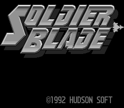 Soldier Blade (TurboGrafx-16) screenshot: A grayed out game title is shown after the credits roll