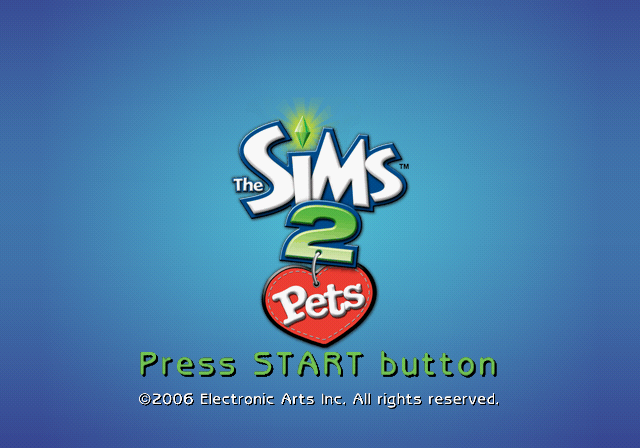 The Sims 2: Pets (PlayStation 2) screenshot: Title screen.