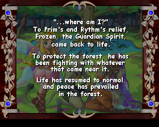 Sorcerer's Maze (PlayStation) screenshot: A little story after the boss fight