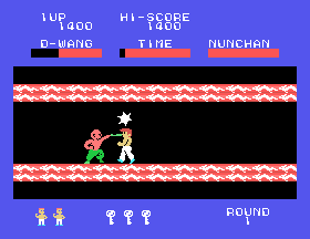 Dragon Wang (SG-1000) screenshot: Nunchaku guy
