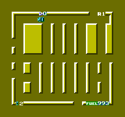 Route-16: Turbo (NES) screenshot: Fuel constantly decreases just by driving