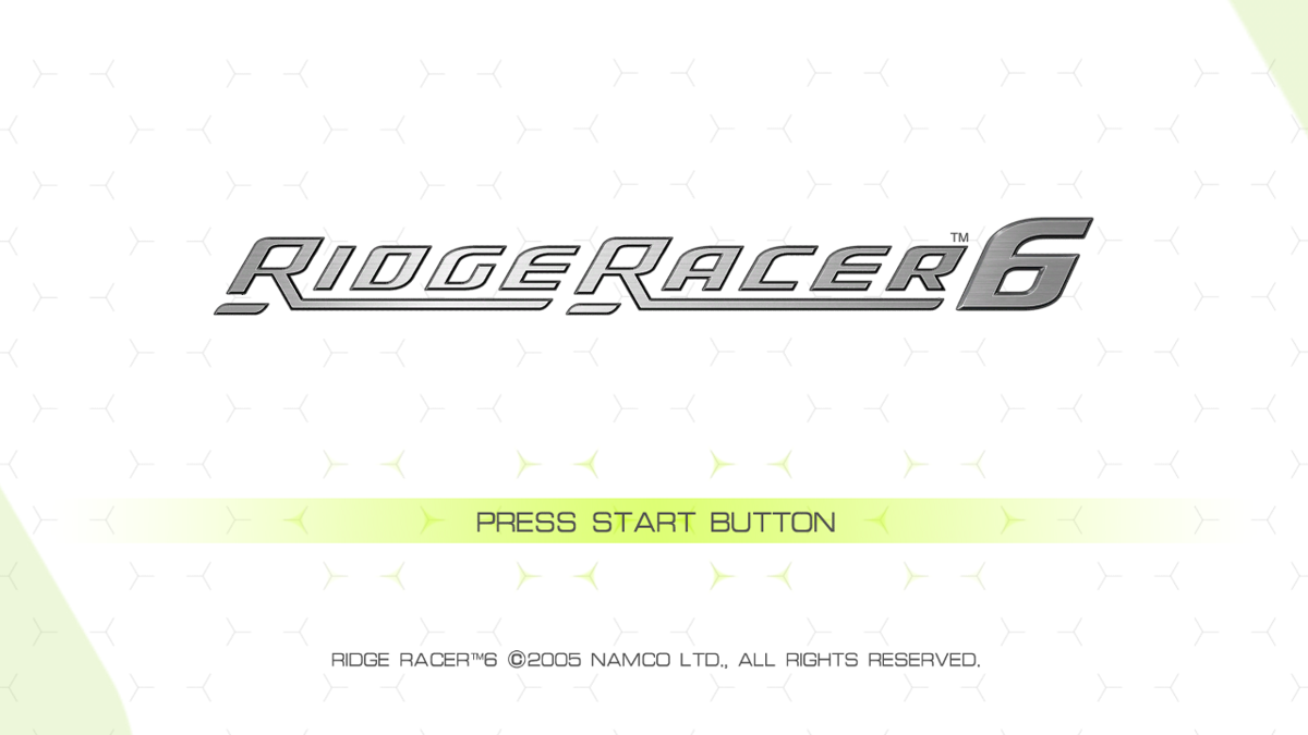 Ridge Racer 6 (Xbox 360) screenshot: Title Screen of Ridge Racer 6
