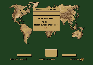 Lin Wu's Challenge (Atari ST) screenshot: Adjusting the gameplay