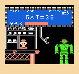 Sansū 2-nen: Keisan Game (NES) screenshot: Finished building a robot