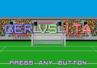 Tecmo World Cup '90 (Genesis) screenshot: Vs. screen