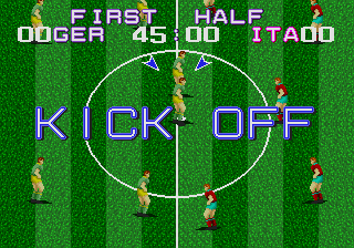 Tecmo World Cup '90 (Genesis) screenshot: Kick off