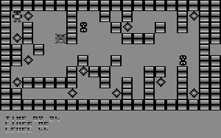 Deadly Crystals (Commodore 64) screenshot: Level 44