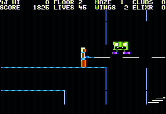 Minotaur (Apple II) screenshot: This is also a fury, but a larger one