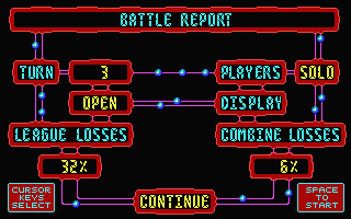 Firezone (Atari ST) screenshot: Battle report