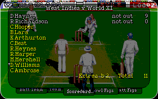 Allan Border's Cricket (Atari ST) screenshot: Scorecard