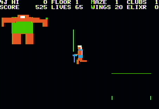 Minotaur (Apple II) screenshot: Encounter with a cyclops