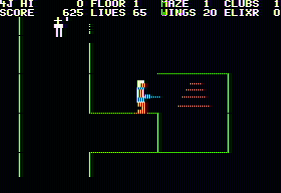 Minotaur (Apple II) screenshot: Stairway to a higher floor