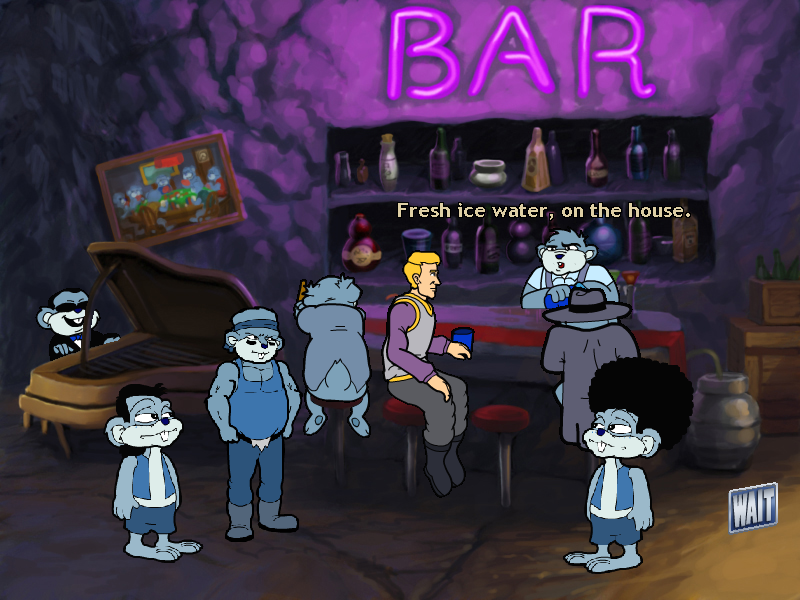 Space Quest: Vohaul Strikes Back (Windows) screenshot: A little bar inside the undeground Furkunz village.