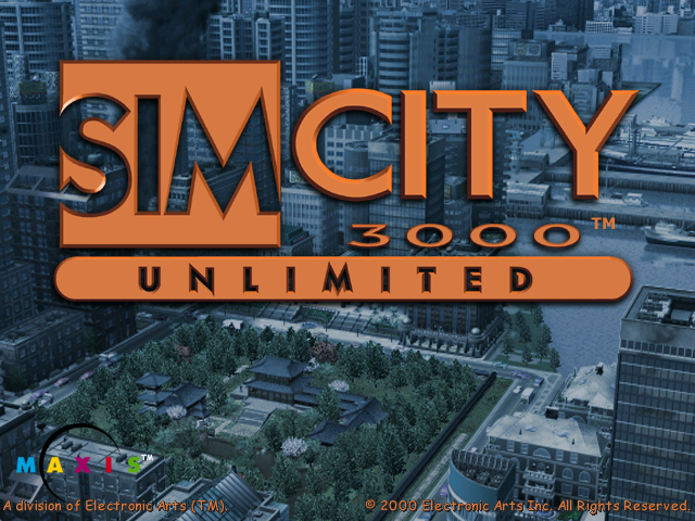 SimCity 3000 Unlimited (Windows) screenshot: Splash screen (Unlimited)