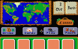 In 80 Days Around the World (Atari ST) screenshot: Travelling screen