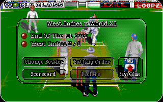 Allan Border's Cricket (Atari ST) screenshot: End of the first over