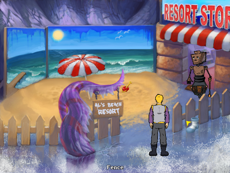 Space Quest: Vohaul Strikes Back (Windows) screenshot: ...Still, a clever guy can create a beach resort even in a place like this.
