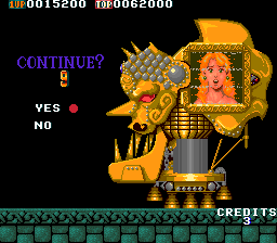 Toki (Arcade) screenshot: Continue?