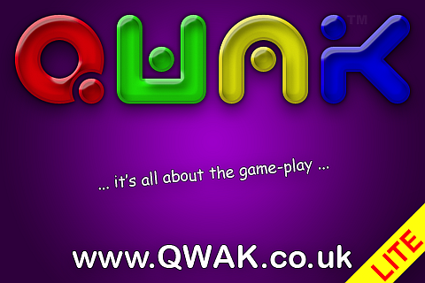 Qwak (iPhone) screenshot: Title screen ("lite" demo version)