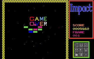 Blockbuster (Amiga) screenshot: Game over.