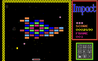 Blockbuster (Amiga) screenshot: Multiple ball power up is in play.