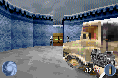 007: Nightfire (Game Boy Advance) screenshot: Two enemy soldiers to shoot: which I must kill first?