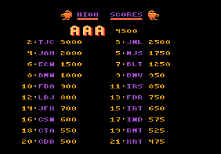b*nQ (Atari 7800) screenshot: High scores