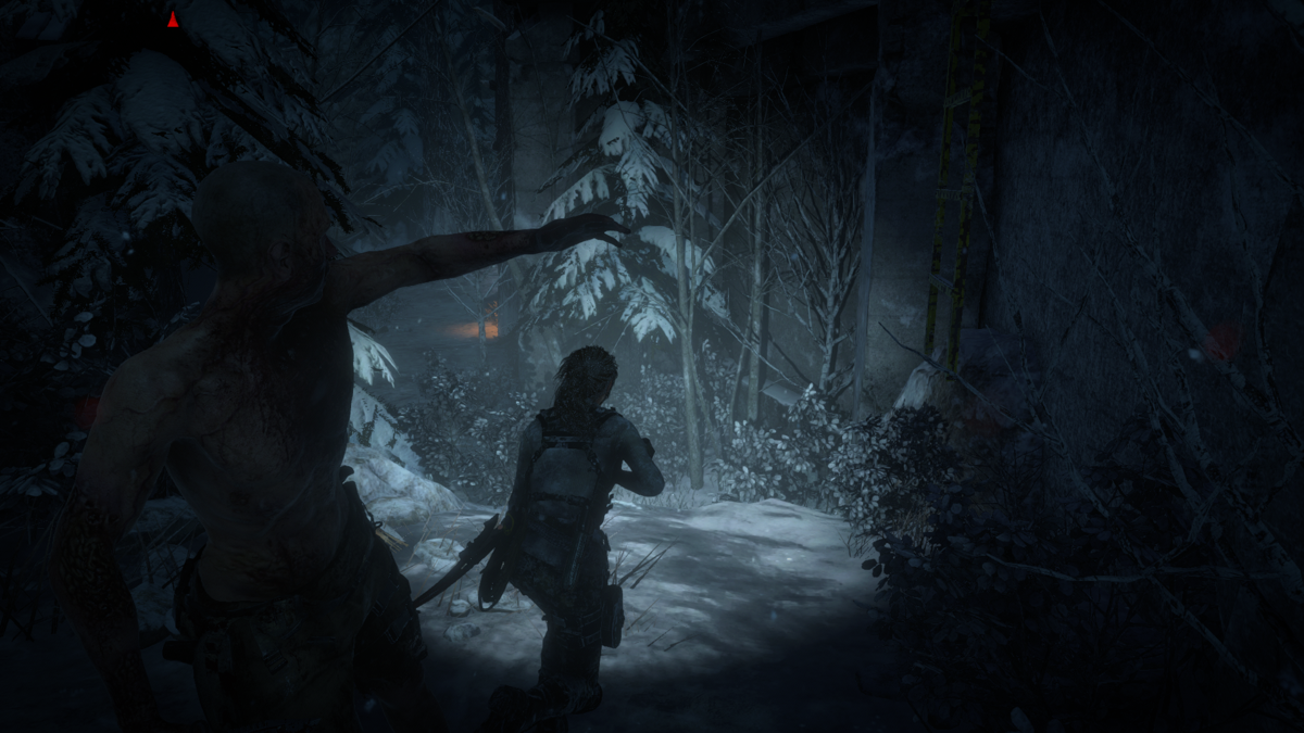 Rise of the Tomb Raider: Cold Darkness Awakened (Windows) screenshot: Chased by an infected