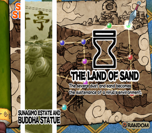 Naruto: Ultimate Ninja (PlayStation 2) screenshot: Selecting the battle stage.
