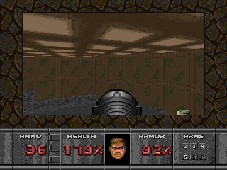 Doom (SEGA 32X) screenshot: A barren storage room