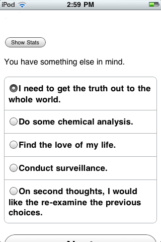 Paranoia (iPhone) screenshot: Some good options