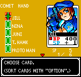 SNK vs. Capcom: Card Fighters' Clash - Capcom Cardfighter's Version (Neo Geo Pocket Color) screenshot: Choosing cards - here is Jill from Resident Evil