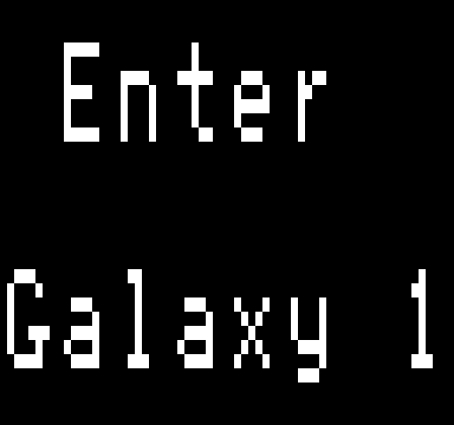 Grotnik Wars (Exidy Sorcerer) screenshot: Entering Galaxy 1