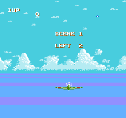 Sky Destroyer (NES) screenshot: Scene 1 starts
