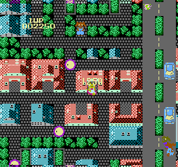 Onyanko Town (NES) screenshot: Earned some points
