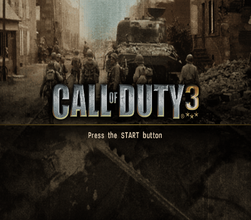 Call of Duty 3 (PlayStation 2) screenshot: Title screen.
