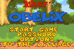 Astérix & Obelix: Bash Them All! (Game Boy Advance) screenshot: Menu for Asterix and Obelix