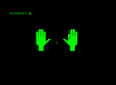 Bop (Commodore PET/CBM) screenshot: Here you can insert any number to see the right hands