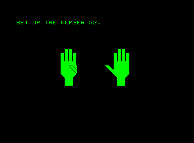 Bop (Commodore PET/CBM) screenshot: Setting up the fingers
