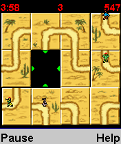 Rover Reunion (J2ME) screenshot: Third level - Out in the desert