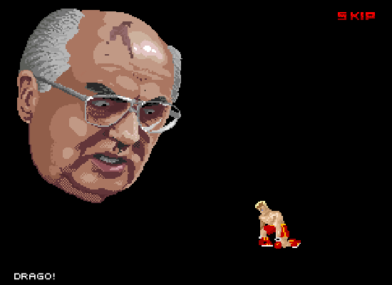 Ivan Drago! (Browser) screenshot: If you think this giant head seems familiar... well, it is... it's the master mind behind this plot.