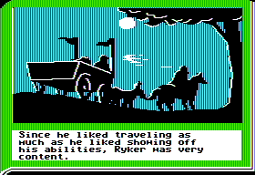 ZorkQuest: Assault on Egreth Castle (Apple II) screenshot: Wagon train.