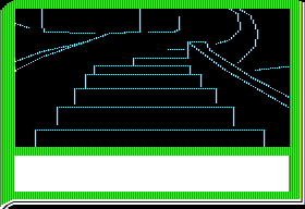 ZorkQuest: Assault on Egreth Castle (Apple II) screenshot: Up a staircase.