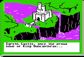 ZorkQuest: Assault on Egreth Castle (Apple II) screenshot: The story so far...
