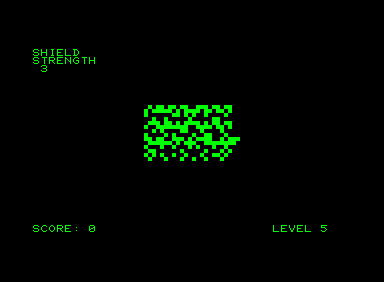 Defend! (Commodore PET/CBM) screenshot: Lost my shields!