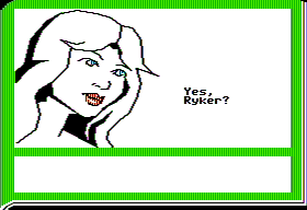 ZorkQuest: Assault on Egreth Castle (Apple II) screenshot: My, what lovely blue eyes you have!